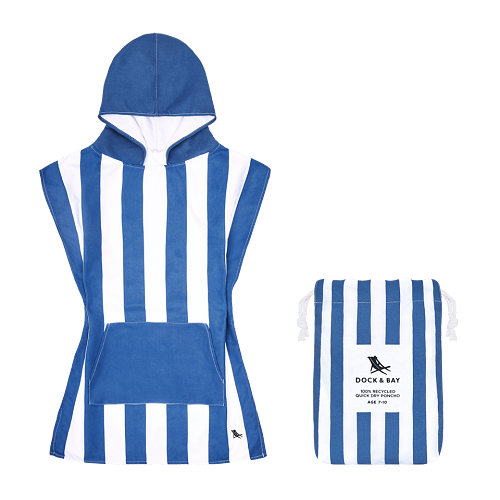 Kids Poncho Cabana Whitsunday Blue Med